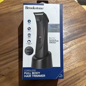 Brookstone Cordless Wet Dry Body Hair Trimmer BK206-NOC New Black Mens